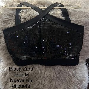 Black Zara crop top